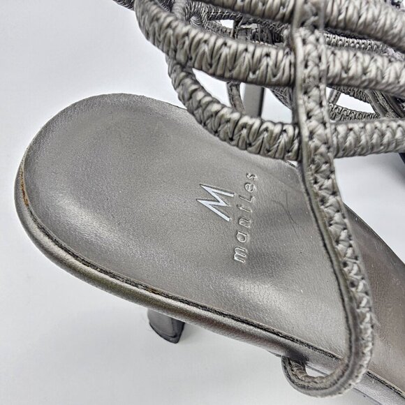 Women's Silver/Grey Strappy Heels, Size 6.5 - Picture 3 of 14